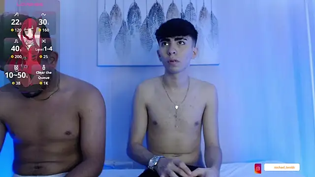 Snapshot of Michaell_and_twink chatting on July 19, 2026, 10:24 pm Michaell and twink online show from July 19, 2026, 10:24 pm