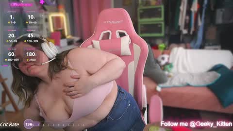 Snapshot of geeky_kitten chatting on January 25, 2025, 7:18 pm Geeky Kitten Leina -  online show from January 25, 2025, 7:18 pm