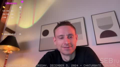 Snapshot of seb_tv chatting on December 6, 2024, 4:03 am Sebastian online show from December 6, 2024, 4:03 am