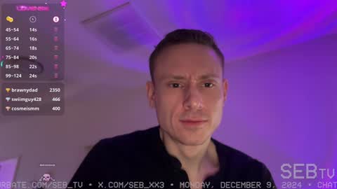 Snapshot of seb_tv chatting on December 9, 2024, 11:13 pm Sebastian online show from December 9, 2024, 11:13 pm