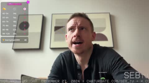 Snapshot of seb_tv chatting on December 27, 2024, 7:35 pm Sebastian online show from December 27, 2024, 7:35 pm
