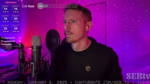 Snapshot of seb_tv chatting on January 6, 2025, 10:15 pm Sebastian online show from January 6, 2025, 10:15 pm